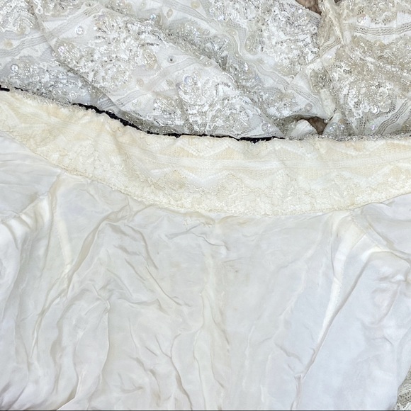 Vintage Belted Lace Button Up Shirt With Sequins and Beads - Picture 11 of 15